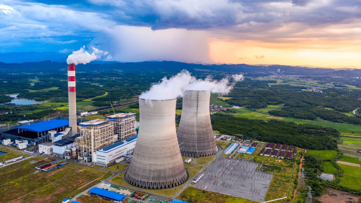 Power Plants - thermal power station with cooling towers